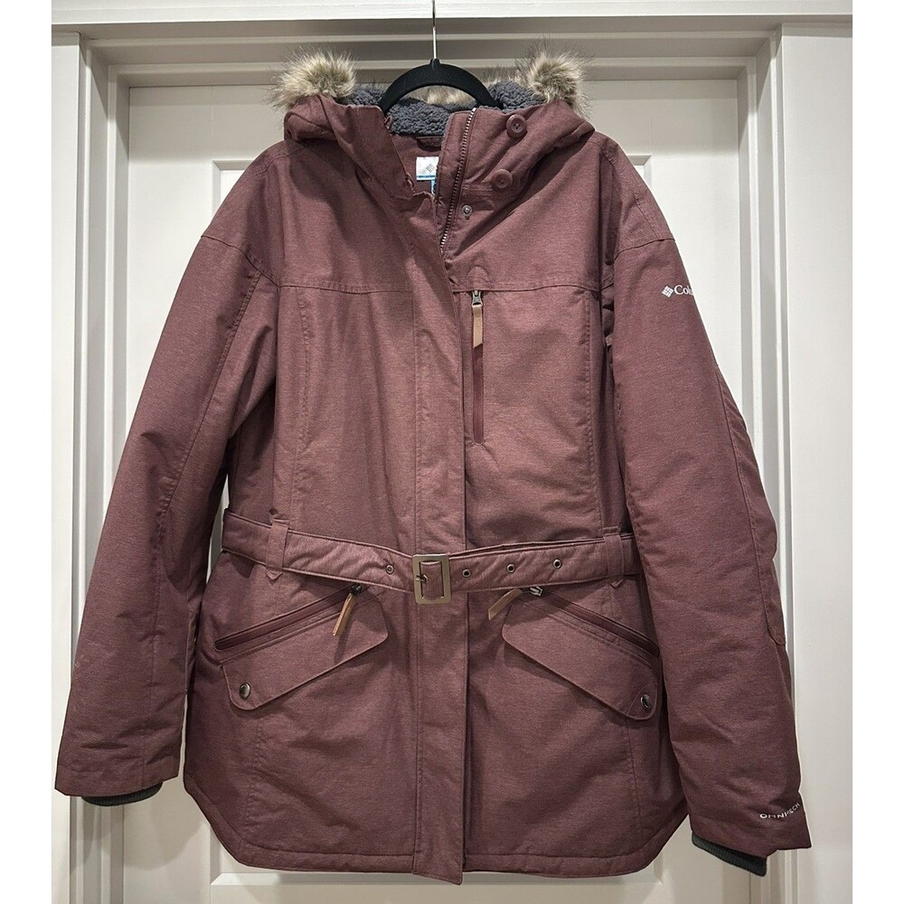Women’s Columbia Carson Pass II Waterproof Jacket Coat Parka Maroon XXL EUC!